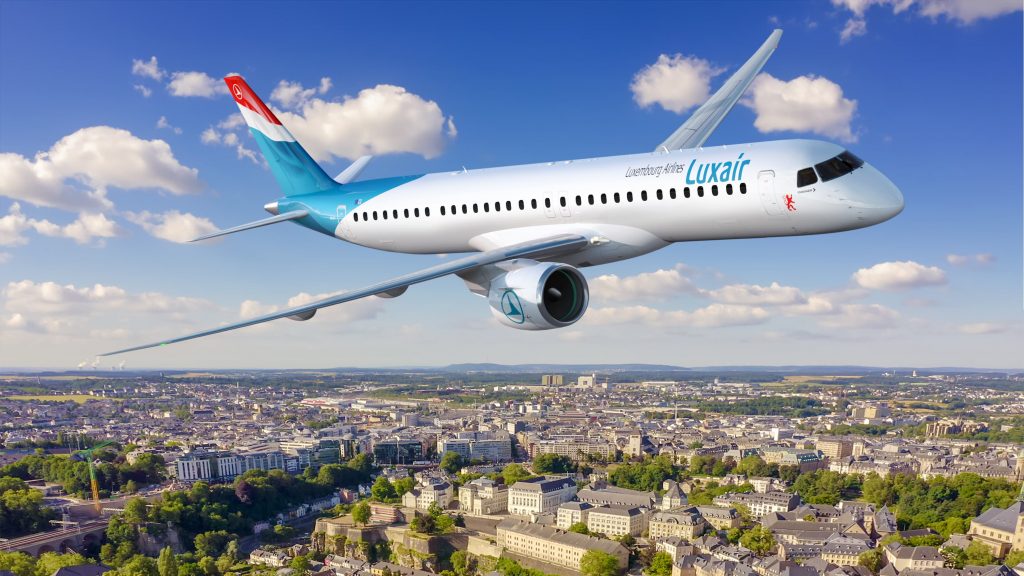 Luxair encomenda quatro jatos E195-E2 da Embraer, com opções para mais cinco aeronaves